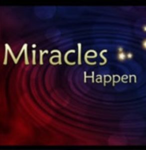 Miracles happen on a decorative background text